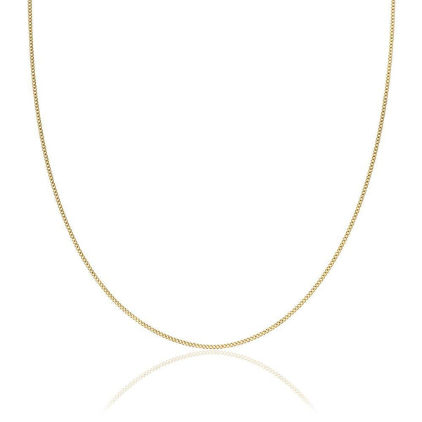 18ct Yellow Gold 40 Diamond Cut Curb Chain