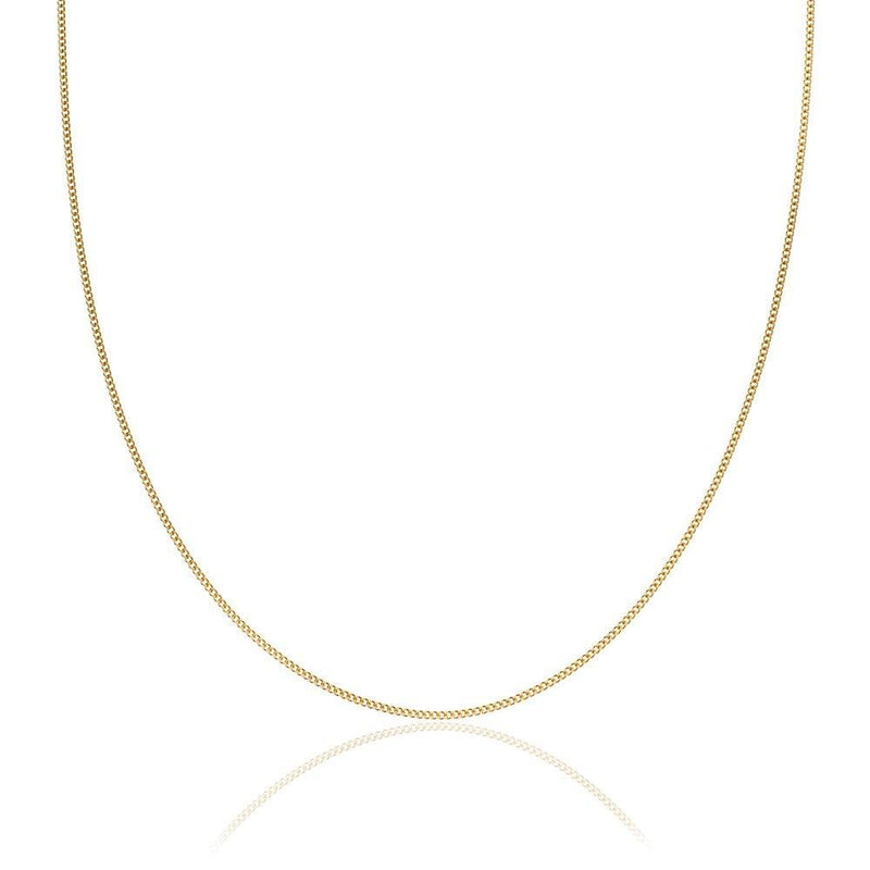 18ct Yellow Gold 40 Diamond Cut Curb Chain
