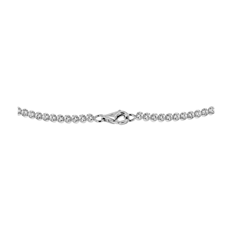 Sterling Silver White Zirconia Tennis Necklace