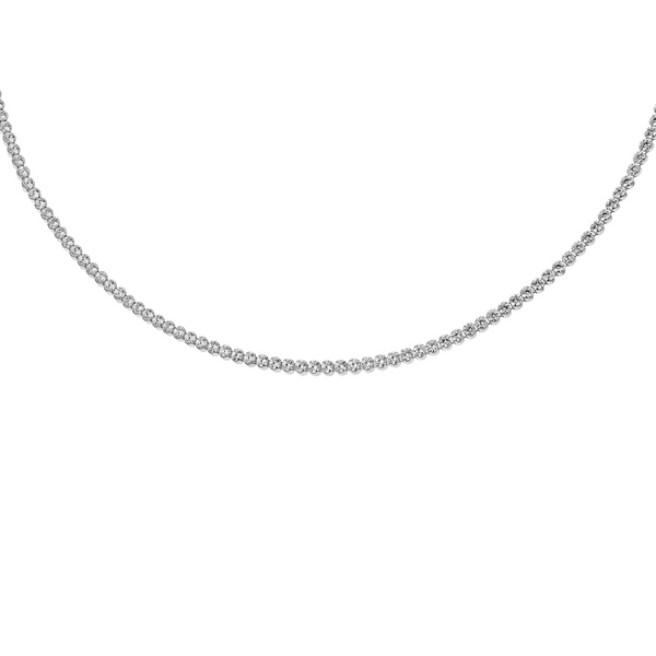 Sterling Silver White Zirconia Tennis Necklace