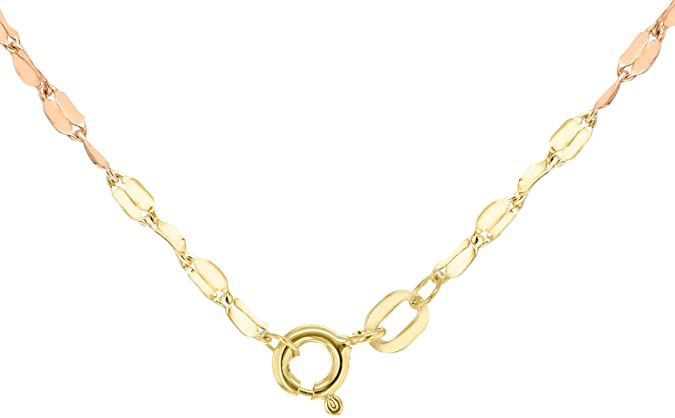 9ct 3-Colour Gold Twist Link Chain