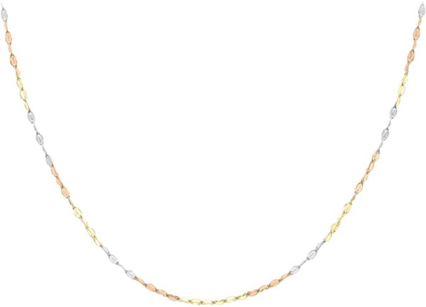 9ct 3-Colour Gold Twist Link Chain