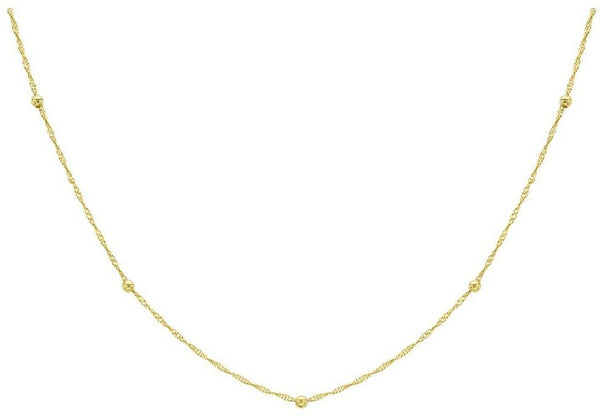 9ct Yellow Gold Diamond Cut Ball and Twist Curb Chain