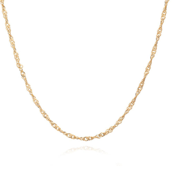 9ct Yellow Gold 20 Diamond Cut Twist Curb Chain