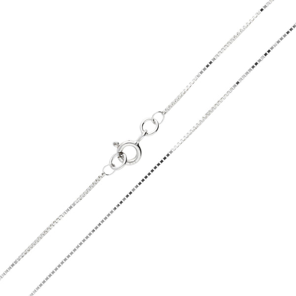 9ct White Gold 12 Venetian Box  Adjustable Chain